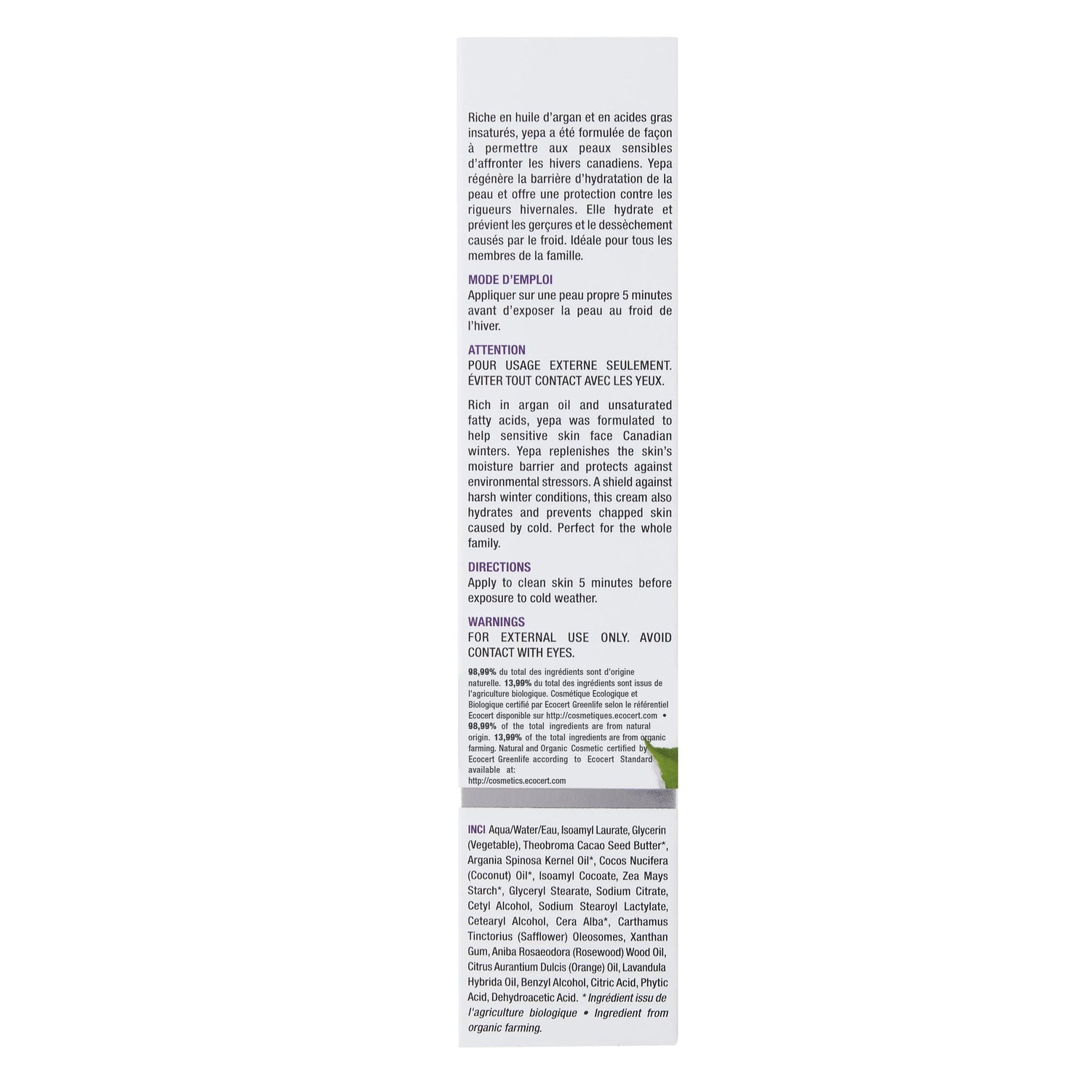 yepa | thermal protection winter/summer cream - Zorah biocosmétiques