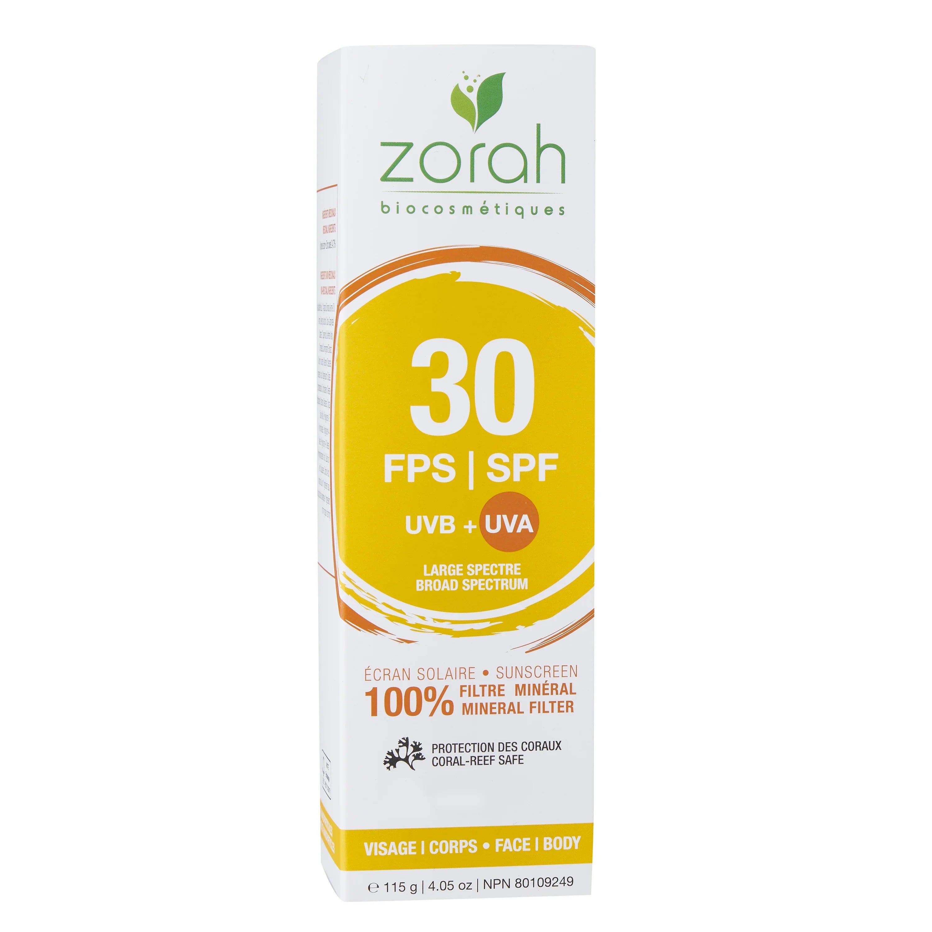 face & body mineral sunscreen | SPF 30 - Zorah biocosmétiques